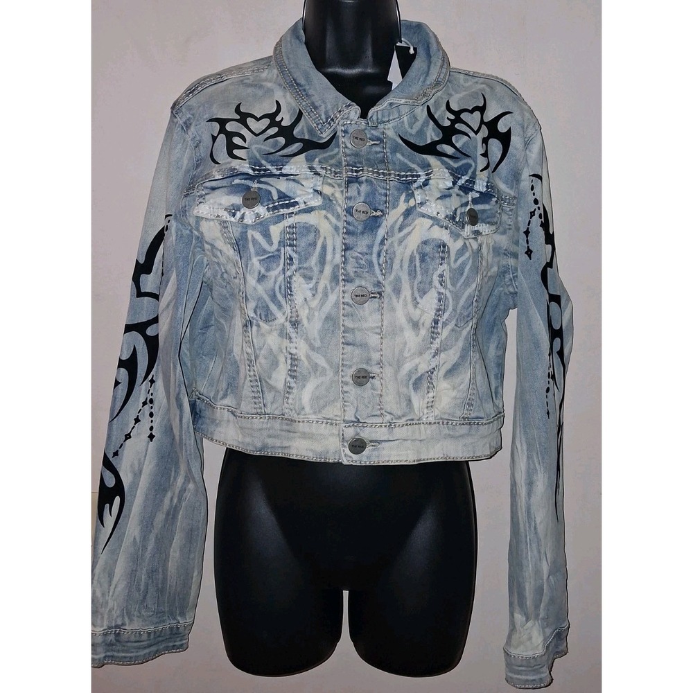 Women's Smoke Rise Olivia Heart Denim Jacket Size L - Picture 2 of 9